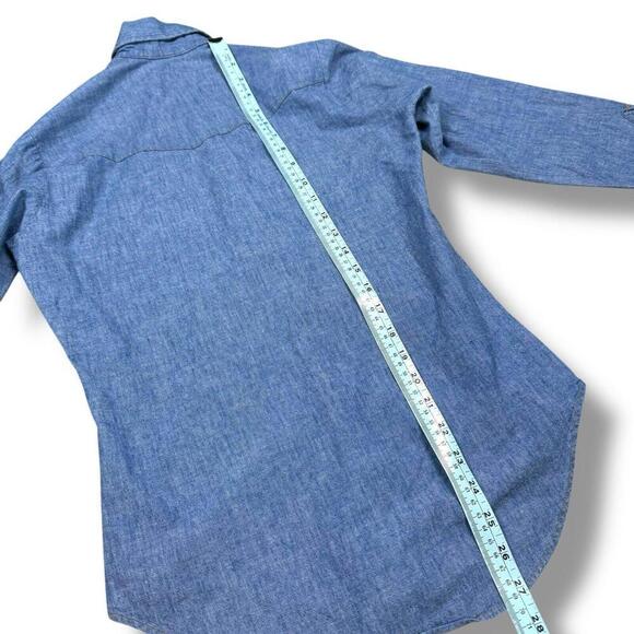 Vintage 80s Levis’s Chambray Long Sleeves Shirt Sz XSP Orange Tab Made in Ca - Picture 10 of 11